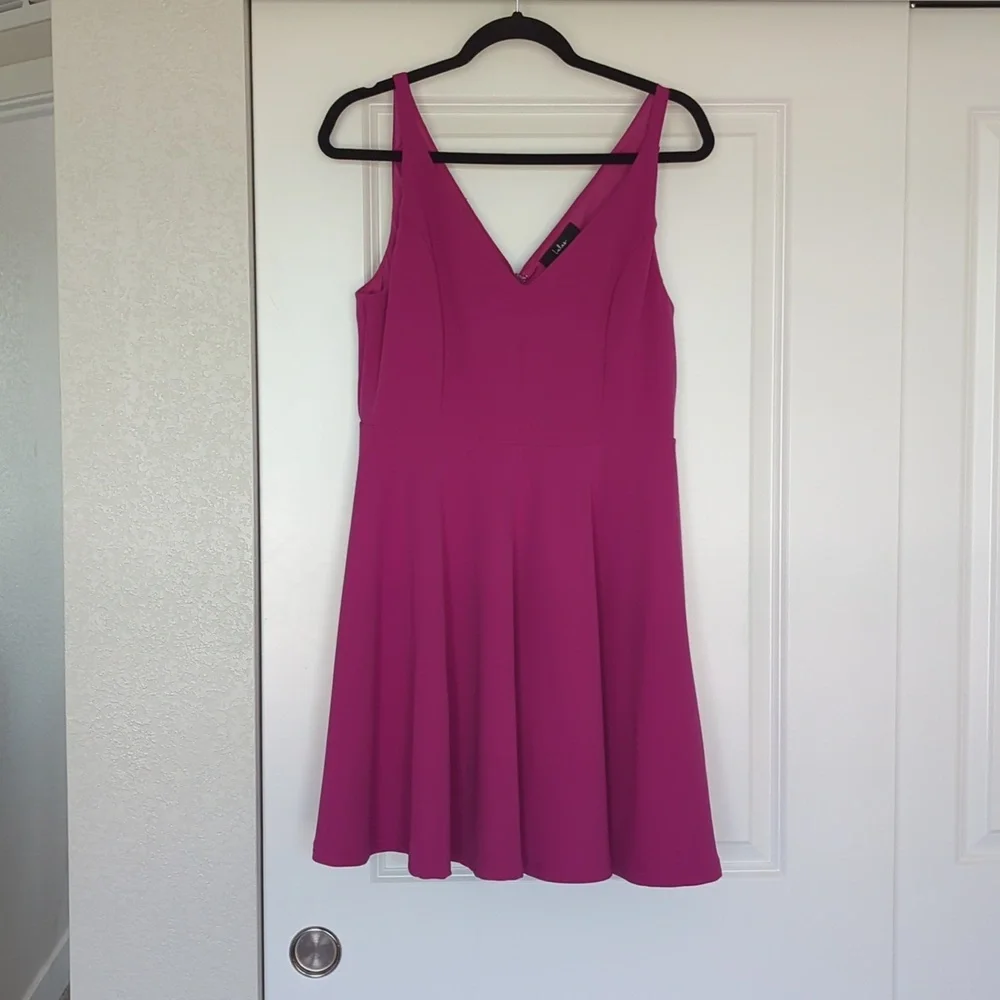 Lulus Darling Delight Fuchsia Skater Dress Pink - Size XL - Picture 2 of 7